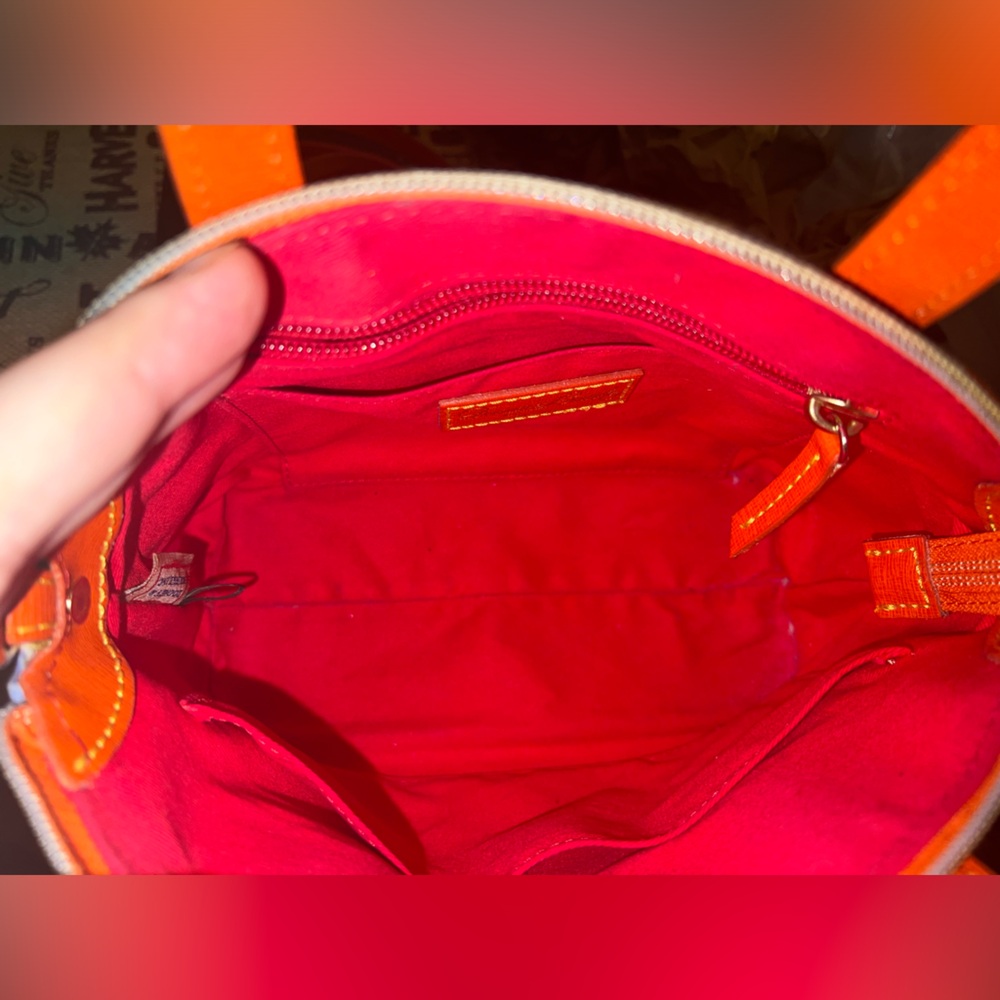 Dooney & Bourke Orange and Blue Checkered Women's Bag - Picture 3 of 6